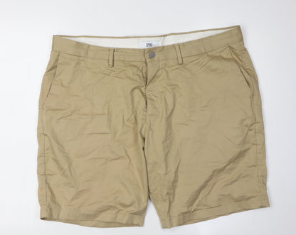 Spoke Men's Beige Chino Shorts L Belted Cotton