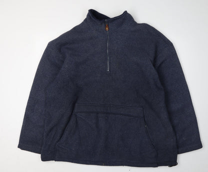 St. Bernard Blue 1/4 Zip Fleece Sweatshirt XL Unisex