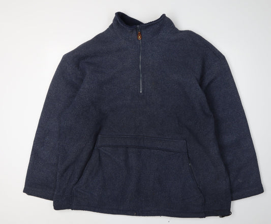 Additional front view of St Bernard Blue 1/4 Zip Fleece Sweatshirt XL unisex