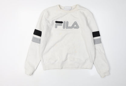Fila Unisex Adults White Pullover Sweatshirt Size S