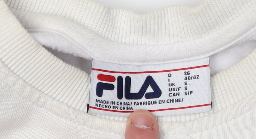 Fila Unisex Adults White Pullover Sweatshirt Size S