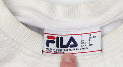 Fila Unisex Adults White Pullover Sweatshirt Size S