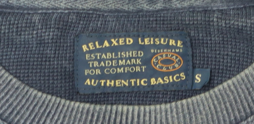 Mens UK Size S Debenhams Blue Pullover Sweatshirt
