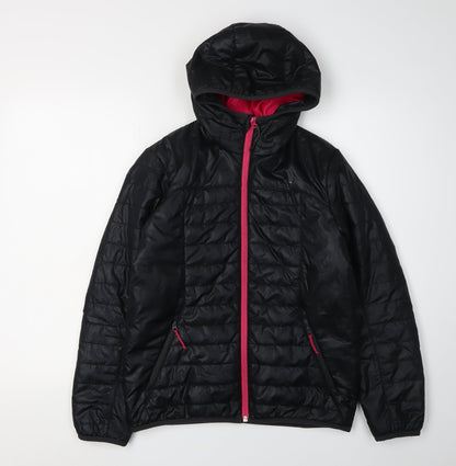Decathlon Girls Black Puffer Jacket 12-13 Years