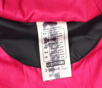 Decathlon Girls Black Puffer Jacket 12-13 Years