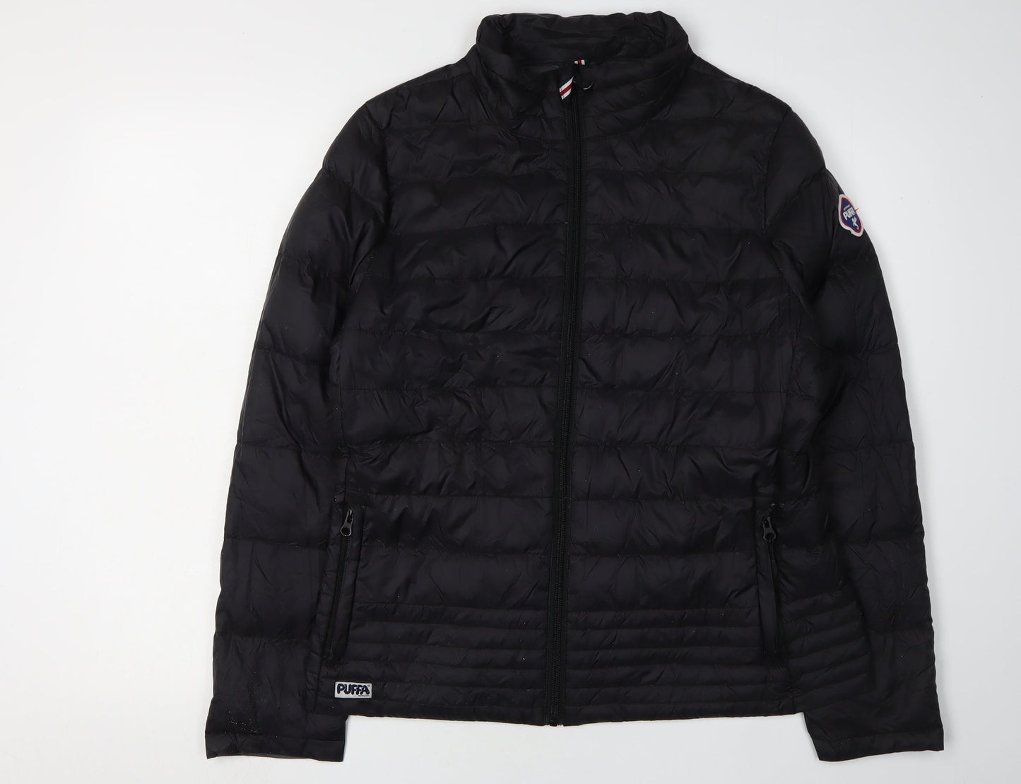 Puffa Boys Black Puffer Jacket L Lightweight Insulated