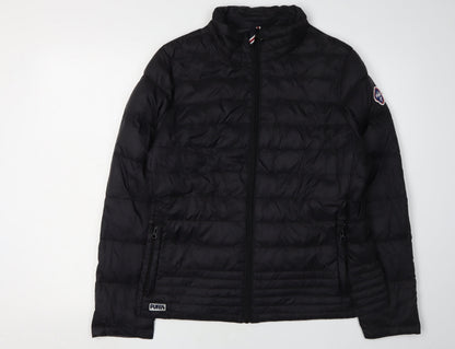 Puffa Boys Black Puffer Jacket L Lightweight Insulated