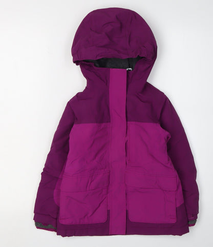 Lands' End Girls Purple Parka Coat 4-5 Years, Hooded Insulated