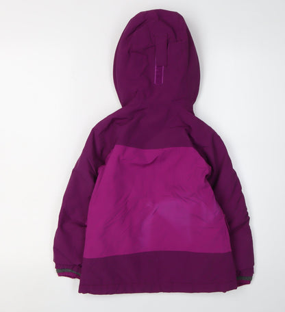 Lands' End Girls Purple Parka Coat 4-5 Years, Hooded Insulated