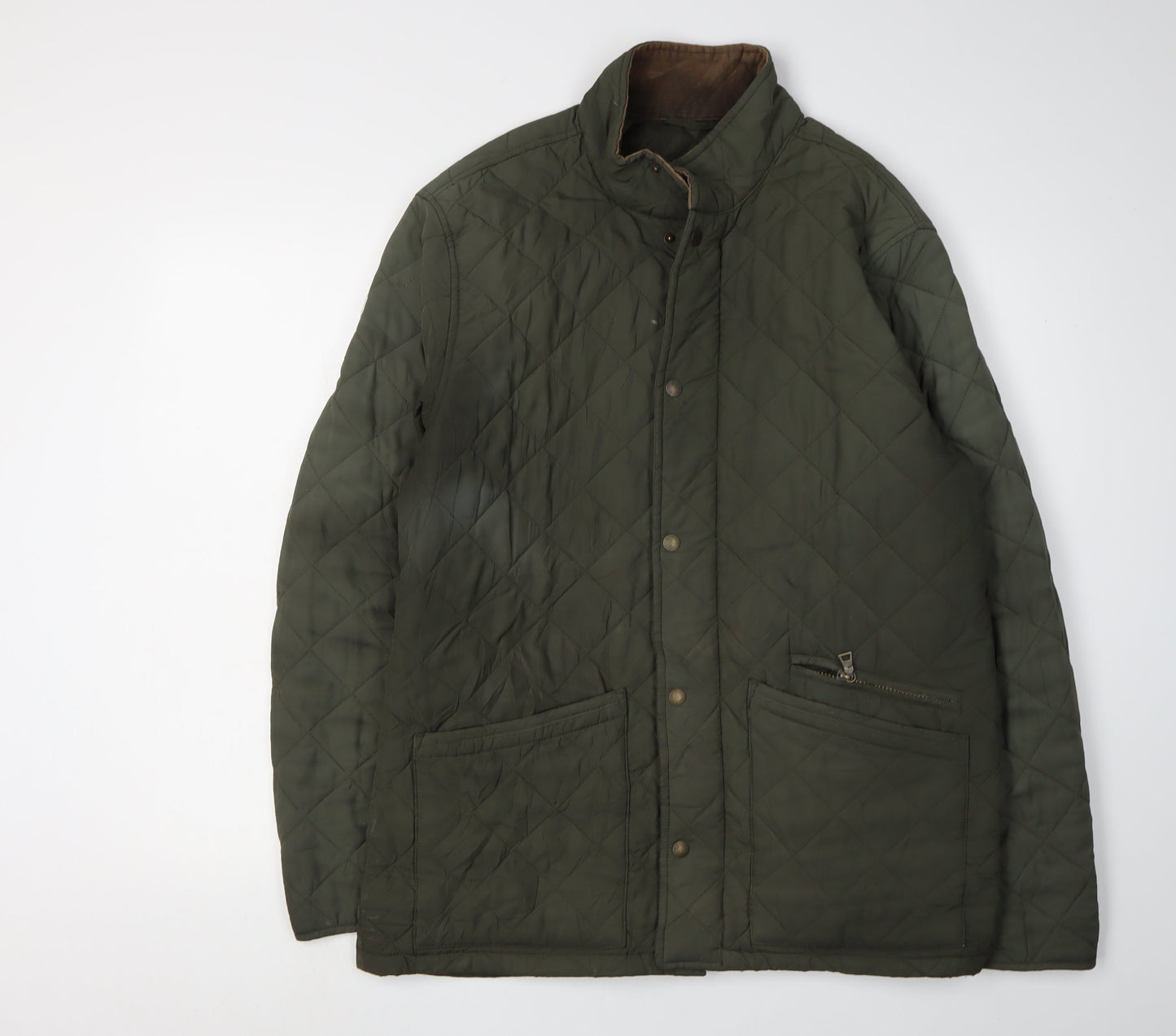 Mens UK Size M Marks and Spencer Green Quilted Coat