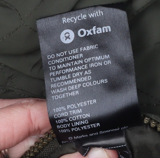 Mens UK Size M Marks and Spencer Green Quilted Coat