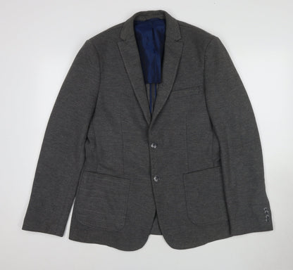 Mens UK Size 40 Steel & Jelly Regular Grey Suit Jacket
