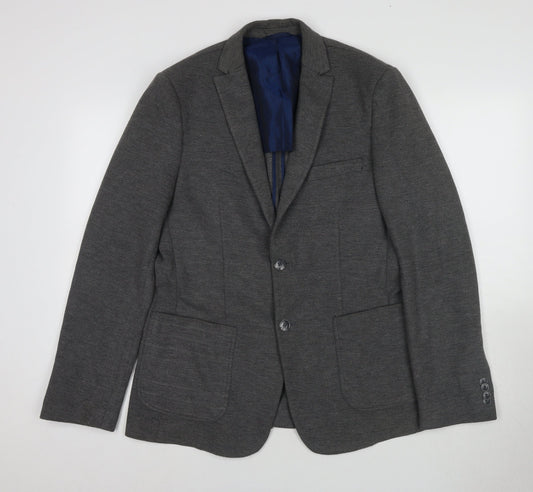 Mens UK Size 40 Steel & Jelly Regular Grey Suit Jacket