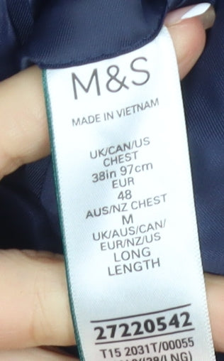 Mens UK Size 38 Marks and Spencer Regular Blue Suit Jacket