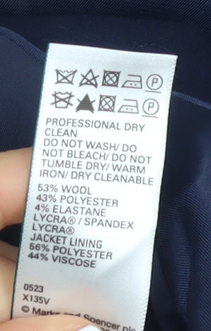 Mens UK Size 38 Marks and Spencer Regular Blue Suit Jacket