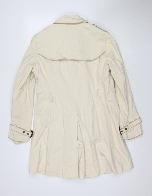 GAP Women's Beige Long Trench Coat M Classic Cotton