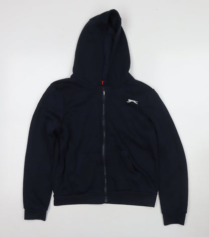 Slazenger Boys Black Full Zip Hoodie, Age 13-14, Polyester/Cotton