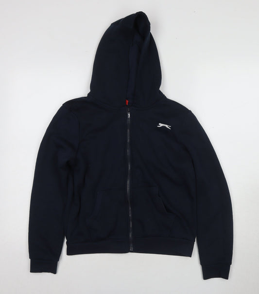 Slazenger Boys Black Full Zip Hoodie, Age 13-14, Polyester/Cotton