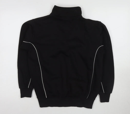 Falcon Boys Black Pullover Sweatshirt, Size M, 1/2 Zip Style