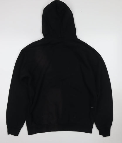 Mens UK Size L Stars & Stripes Black Pullover Hoodie