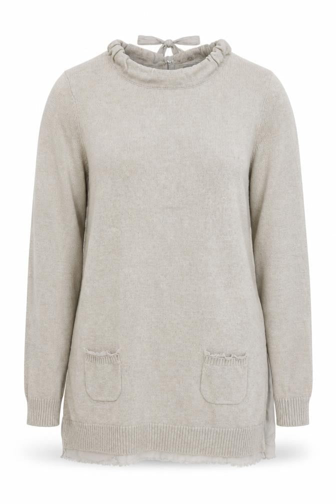 Womens UK Size 14 Oui Beige Pullover Jumper