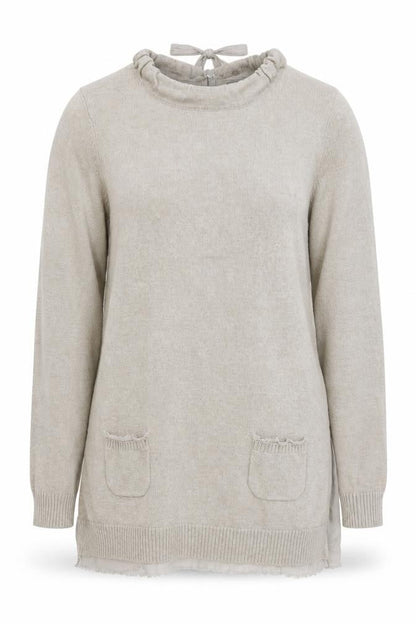 Womens UK Size 14 Oui Beige Pullover Jumper