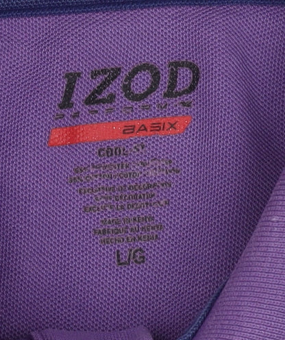 Izod Men's Purple Polo, Size L, Casual Summer Shirt