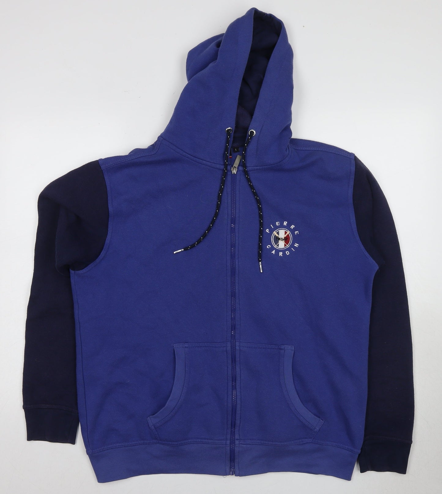 Mens UK Size L Pierre Cardin Blue Full Zip Hoodie