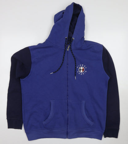 Mens UK Size L Pierre Cardin Blue Full Zip Hoodie