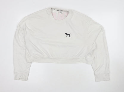 Victoria's Secret Women's White Pullover Sweatshirt L