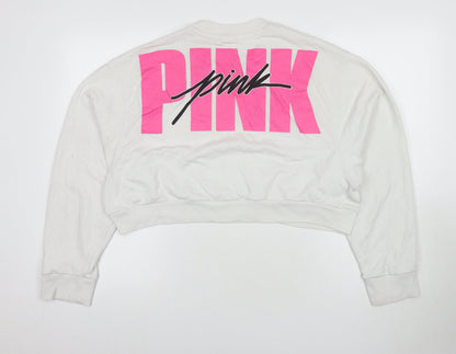 Victoria's Secret Women's White Pullover Sweatshirt L