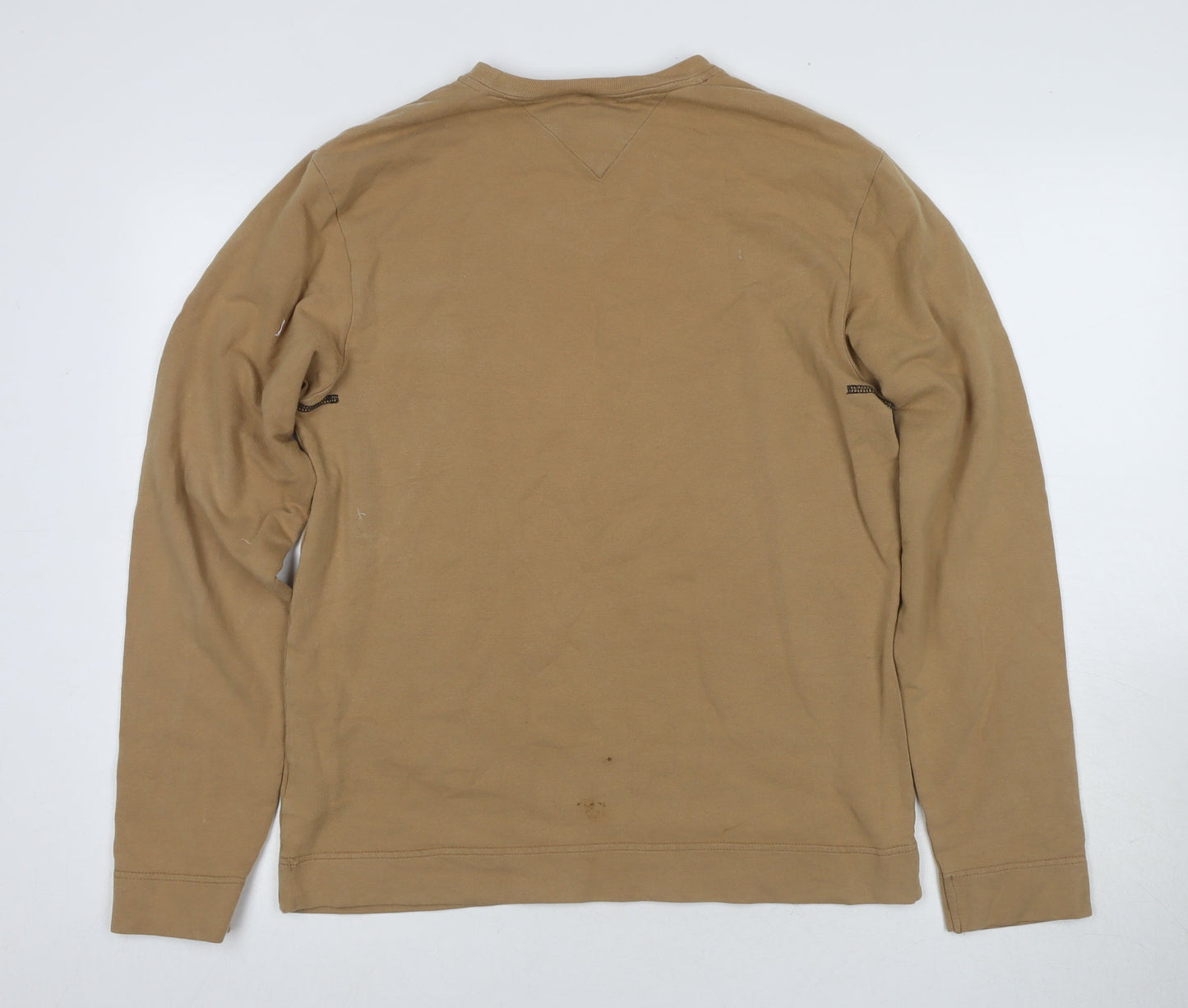 Tommy Jeans Men's Beige Long Sleeve T-Shirt Size S