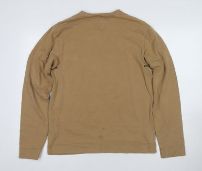 Tommy Jeans Men's Beige Long Sleeve T-Shirt Size S