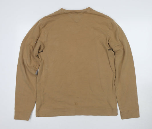Tommy Jeans Men's Beige Long Sleeve T-Shirt Size S