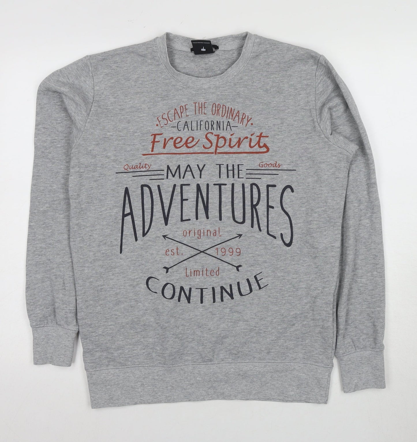 SMOG Unisex Grey Graphic Print Sweatshirt