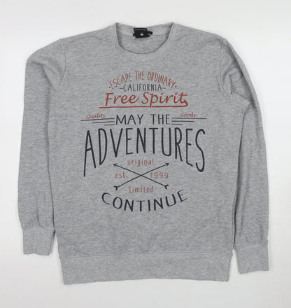 SMOG Unisex Grey Graphic Print Sweatshirt