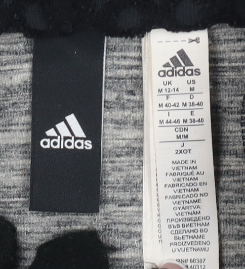 Adidas Grey Full Zip Hoodie M Unisex Comfortable