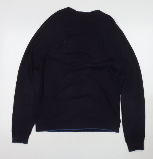 Ted Baker Men's Black Cardigan M V-Neck Cotton