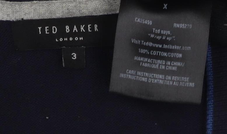 Ted Baker Men's Black Cardigan M V-Neck Cotton