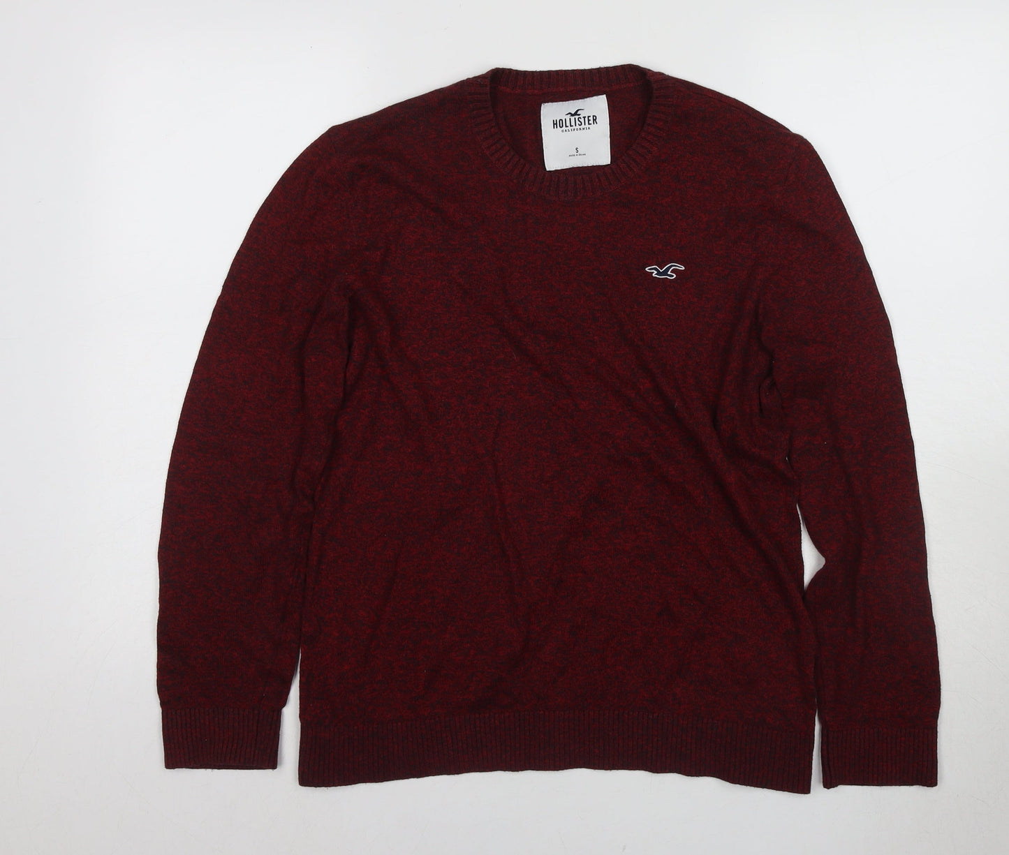 Hollister Men's Red Knit Pullover Jumper, Size S