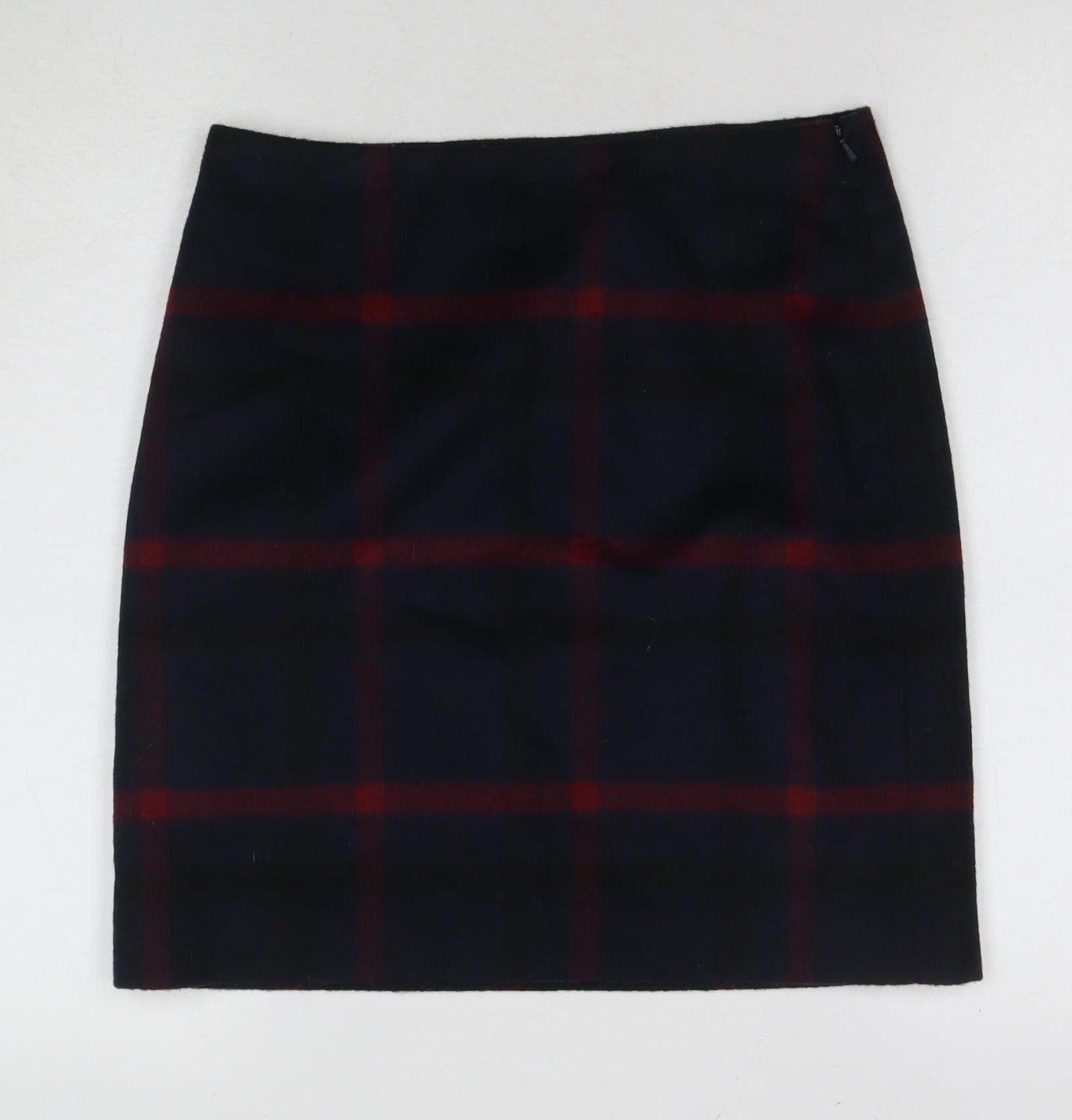 Hallhuber Women's Blue Plaid Pencil Skirt UK 8