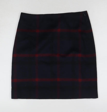 Hallhuber Women's Blue Plaid Pencil Skirt UK 8