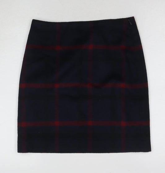 Hallhuber Women's Blue Plaid Pencil Skirt UK 8