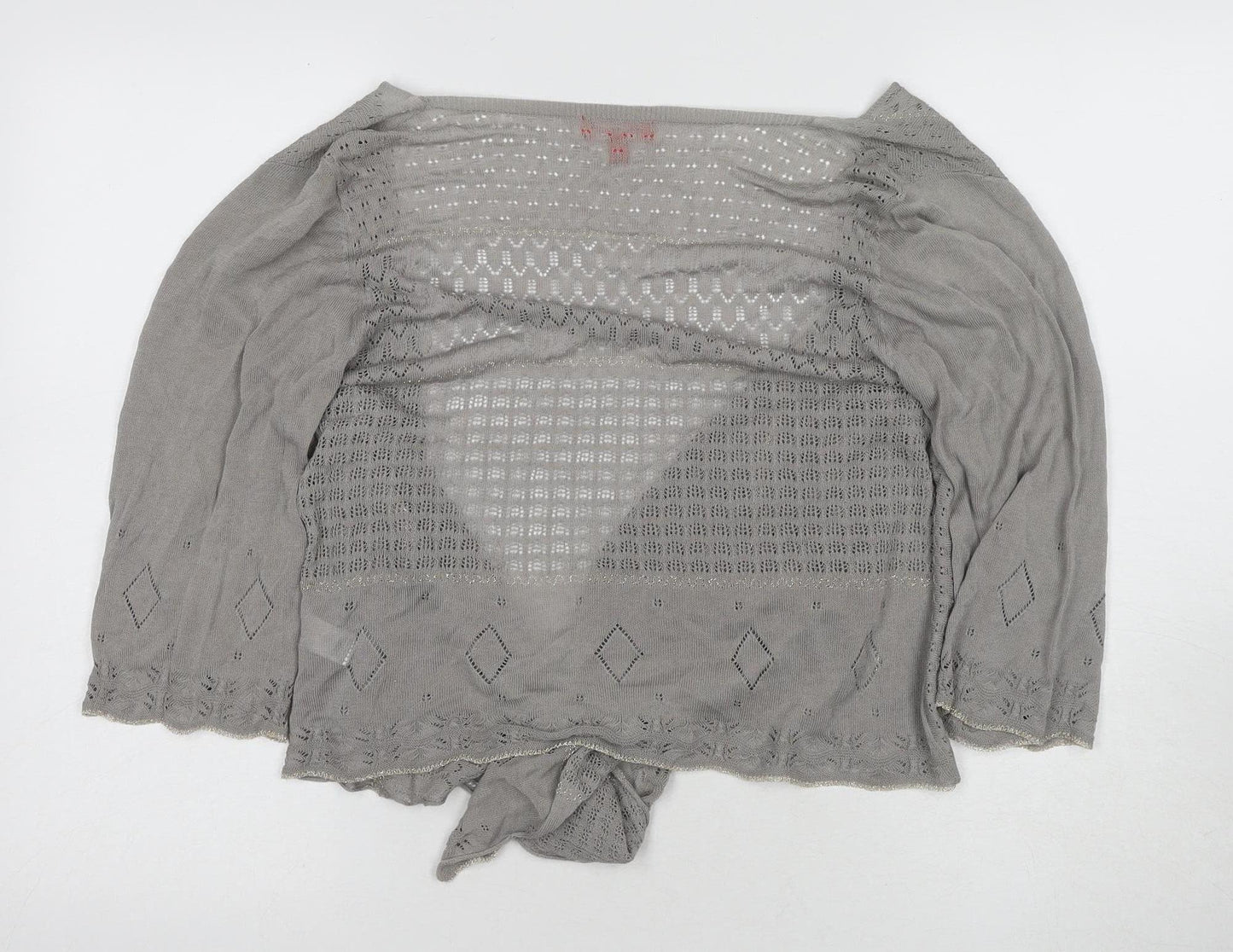 Womens UK Size M Monsoon Grey Wrap Jumper