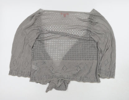 Womens UK Size M Monsoon Grey Wrap Jumper