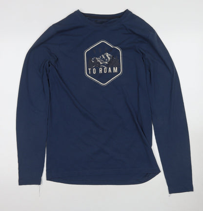 Mountain Warehouse Men's Blue Graphic Long Sleeve Tee