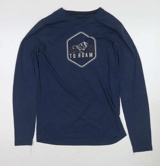 Mountain Warehouse Men's Blue Graphic Long Sleeve Tee