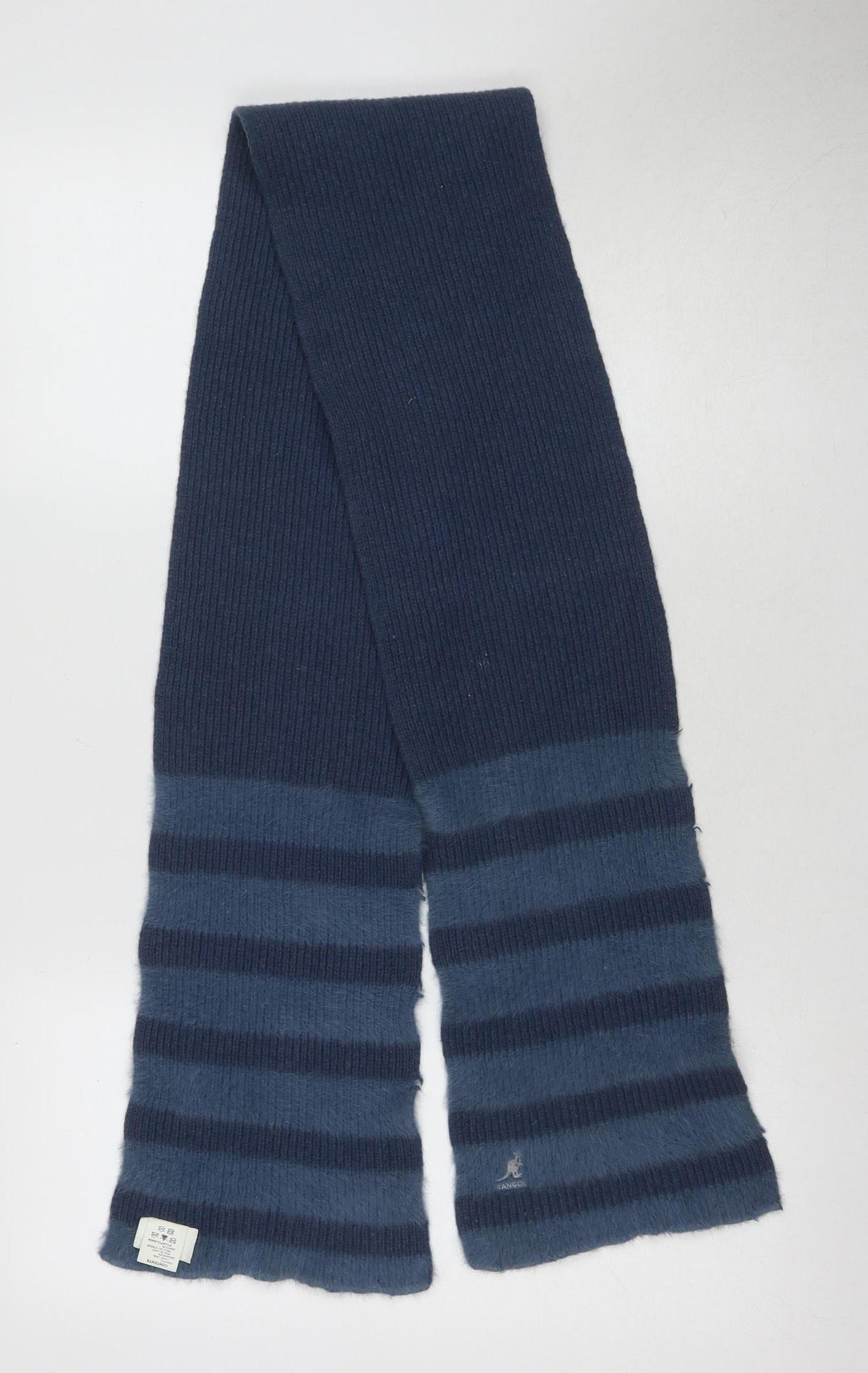 Kangol Unisex Blue Striped Wool Scarf One Size