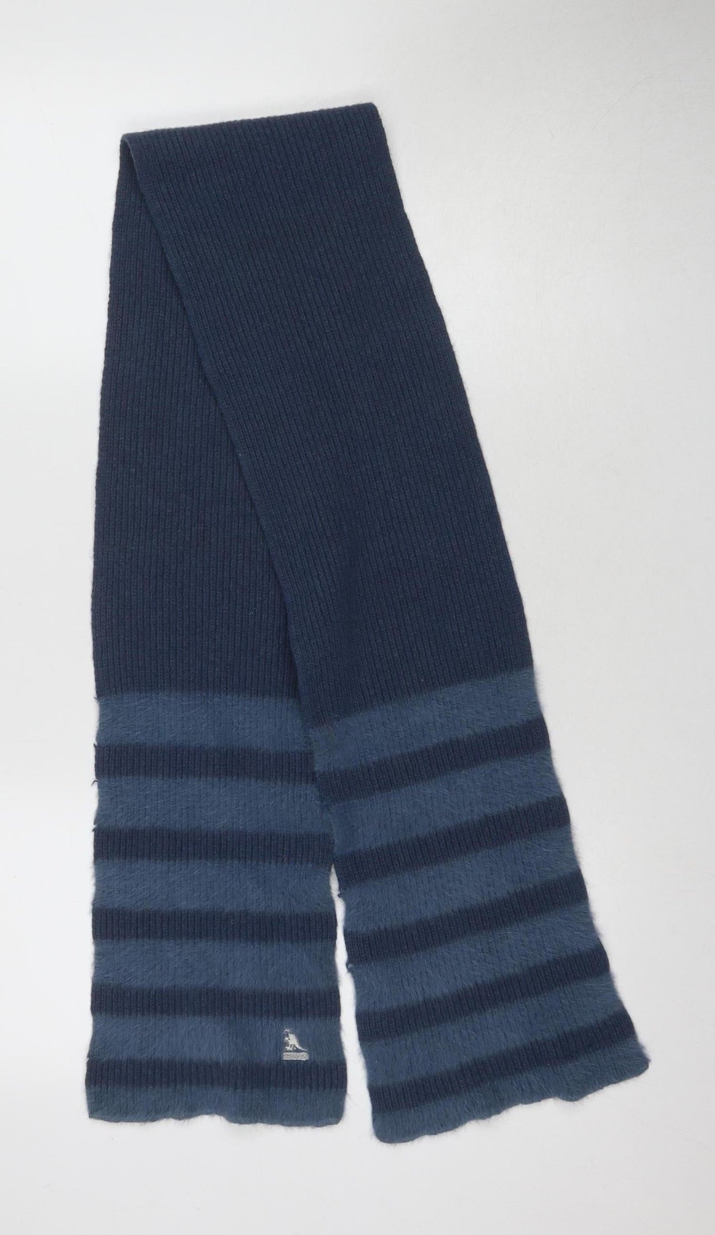 Kangol Unisex Blue Striped Wool Scarf One Size