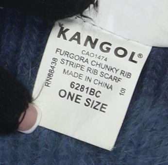 Kangol Unisex Blue Striped Wool Scarf One Size
